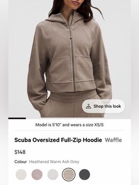Lululemon Scuba Beige Zip-Up hoodie